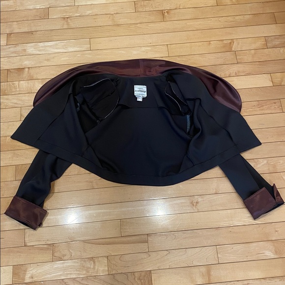 Joseph Ribkoff Tuxedo Style Brown Women's Jacket with Satin shawl collar Size 14 - Picture 15 of 17